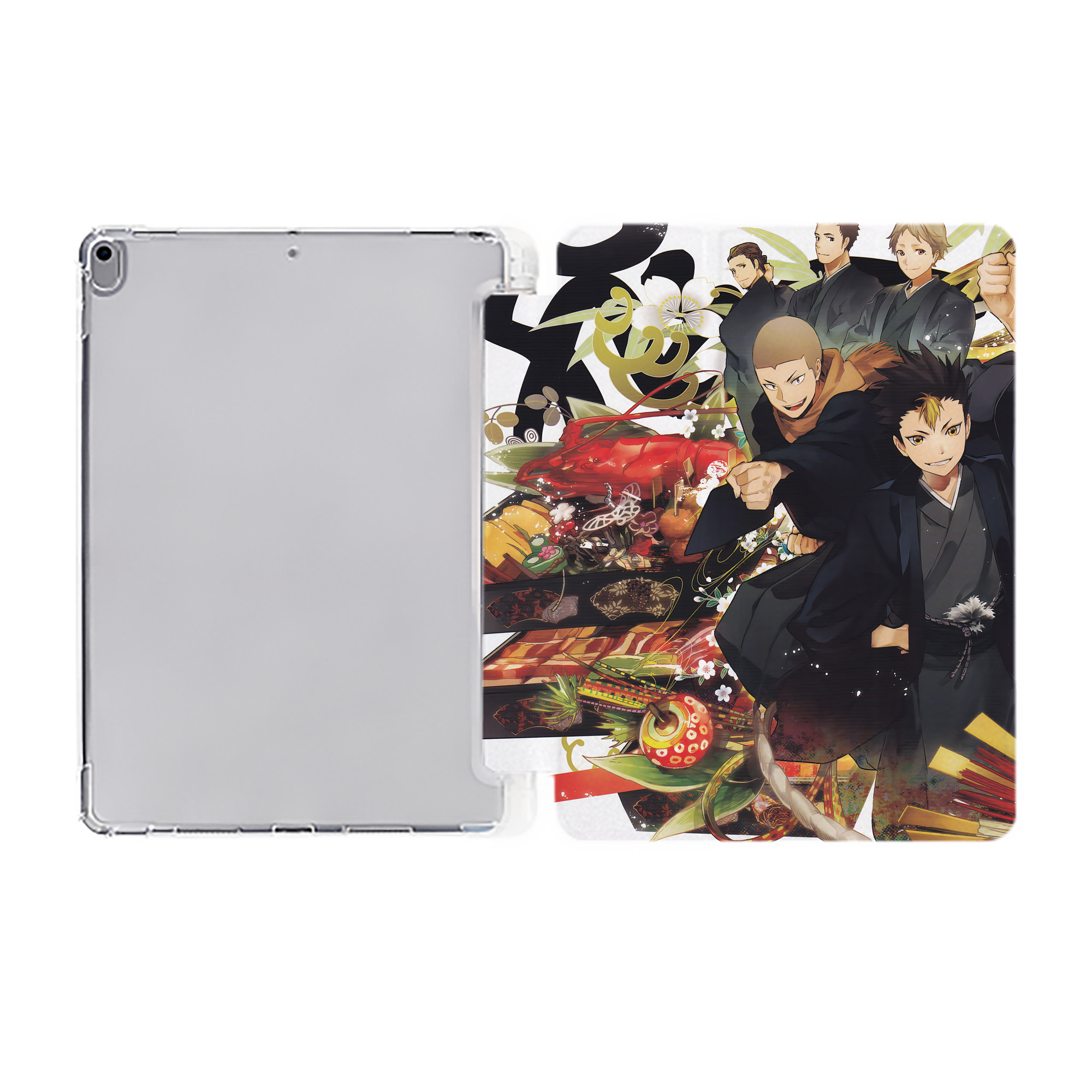 （画像用） ハイキュー!! Haikyu!! IPad ケース ペン収納付き 三つ折りスタンド PUレザー×シリコン 対応機種9.5/10.5/10.9インチ